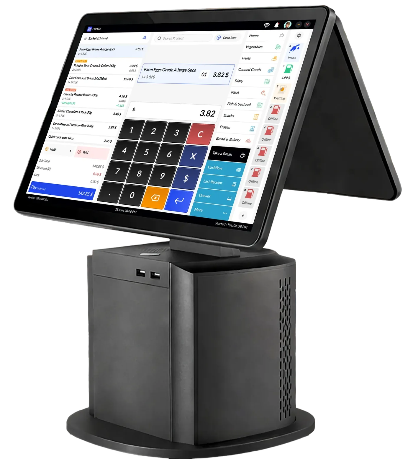 FIVOX point of sale terminal with customer-facing display